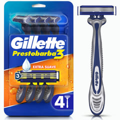 GILLETTE - Afeitadora Prestobarba3 New Hombre 4 Und