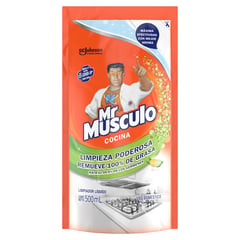 MR MUSCULO - Limpiador Líquido Quitagasa Limón Mr. Músculo Repuesto 500 mL