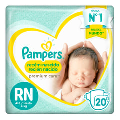 PAMPERS - Pañales Recién Nacido Premium Care 20 Unidades