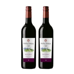 VINA VIEJA - Vino Malbec Semiseco Viña Vieja 12° Pack 2 Unidades 750 mL