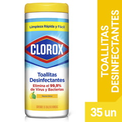 CLOROX - Toallitas Desinfectantes Limón 35 Unidades