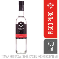 CUATRO GALLOS - Pisco Puro Acholado 40° 700 mL