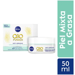 NIVEA - Crema Facial Día Q10 Anti-arrugas Extra Ligera FPS15 Frasco 50 mL