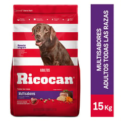 RICOCAN - Comida para Perros Adultos Sabor Multisabores 15 kg