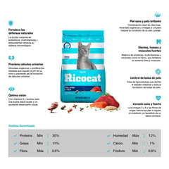 RICOCAT - Comida para Gatos Sabor Atún Sardina y Trucha 9 kg