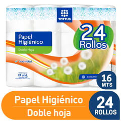 TOTTUS - Papel Higiénico Doble Hoja x 24