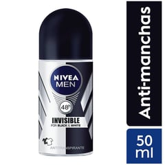 NIVEA - Desodorante Black White Men Roll-On 50 mL