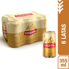 CUSQUEÑA - Cerveza Dorada en Lata Pack 6 Unidades 355 mL