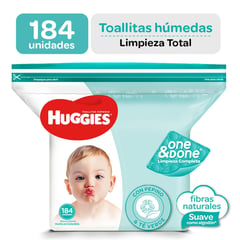 HUGGIES - Toallitas húmedas One and Done 184 unidades