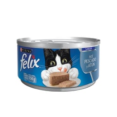 FELIX - Alimento húmedo para gatos Paté Atún y Pescado 156 gr