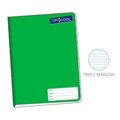 OFISCOOL - Cuaderno grapado A-4 triple reglón