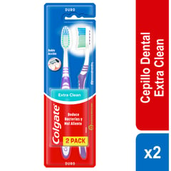 COLGATE - Cepillo Dental Extra Clean Firme Doble Acción 2 Und