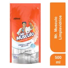 MR MUSCULO - Limpia Vidrios Fresco Repuesto Mr. Músculo 500 mL