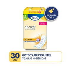 TENA - Toallas Higiénicas Discreet Maxi 30 unidades