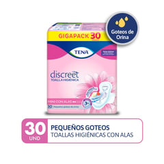 TENA - Toallas higiénicas Discreet Mini 30 unidades