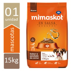 MIMASKOT - Comida para perros adultos sabor estofado de carne de 15 kg