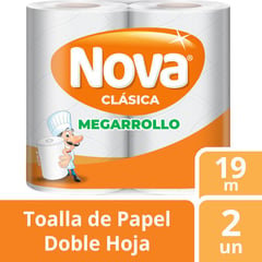 NOVA - Papel Toalla Doble Hoja Megarrollo 2 x 106 hojas