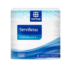 TOTTUS - Servilletas Dobladas en 4 100 unds