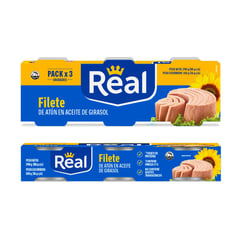 REAL - Filete de atún en aceite de girasol de 80 g