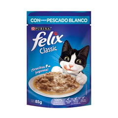 FELIX - Alimento húmedo para gatos Classic con Pescado Blanco 85 gr