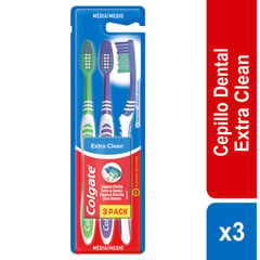 COLGATE - Cepillo Dental Extra Clean 3 Und