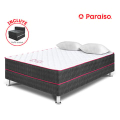 PARAISO - Cama Nappy 2 Plazas + Sofá Cama + 2 Almohadas + Protector