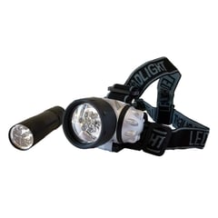 MACROTEL - Linterna 9Led + Linterna Cabeza 7 Led