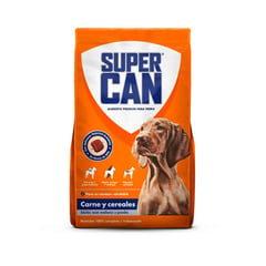 SUPERCAN - Comida para perros adultos medianos y grandes sabor carne y cereales de 3 kg