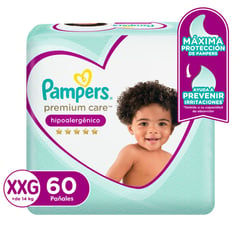 PAMPERS - Pañales Premium Care Talla XXG 60 Unidades