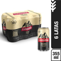 CUSQUEÑA - Six Pack de Cerveza Negra de 355 mL