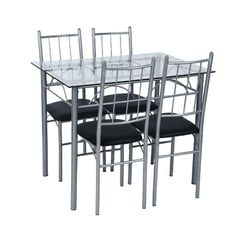 undefined - Juego Comedor Vidrio 4P Negro 110x70x75Cm