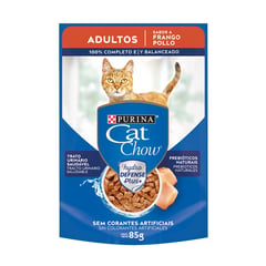 CAT CHOW - Alimento húmedo para Gatos Adultos Pollo 85 gr