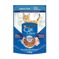 CAT CHOW - Alimento húmedo para Gatos Adultos Pescado 85 gr