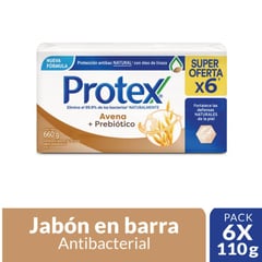 PROTEX - Jabón en Barra Antibacterial Avena 6x110g