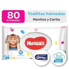 HUGGIES - Toallitas húmedas Manito y Carita 80 unidades