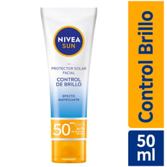 NIVEA - Protector Solar Facial Sun Control Brillo FPS50 50 mL