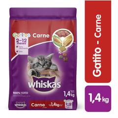 WHISKAS - Comida para gatitos sabor carne de 1.4 kg