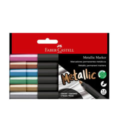 FABER CASTELL - MARCADOR PERMANENTE METALICO BLX6