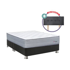 FORLI - Cama Americana Pocket Queen + 2 Almohadas + 1 Protector + Cabecera