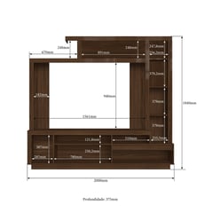 CASA JOVEN - Centro de Entretenimiento 65" Cacao Brillo