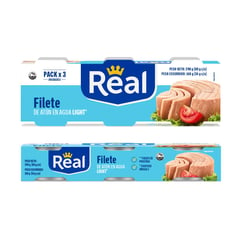 REAL - Filete de atún en agua light de 80 g