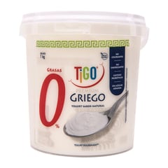 TIGO - Yogurt griego natural descremado de 1 kg