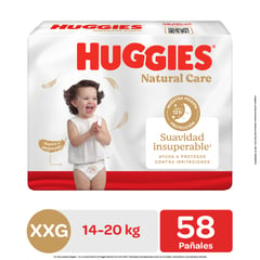 HUGGIES - Pañales Natural Care Talla XXG 58 Unidades