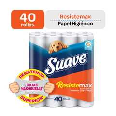 SUAVE - Papel Higiénico Resistemax Doble Hoja x 40