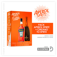 APEROL - Pack 750 mL + Cinzano Prosecco 750 mL