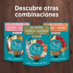 PURINA ONE - Alimento húmedo para gatos Adulto y esterilizado supernutrientes de 85 gr