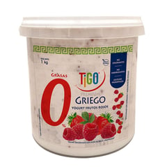 TIGO - Yogur griego descremado con frutos rojos de 1 kg