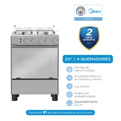 MIDEA - COCINA A GAS 24 4 HORNILLAS.