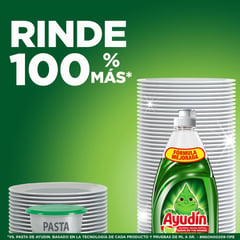 AYUDIN - Detergente Líquido Lavavajillas Limón y Sábila 640ml + Esponja 1 kit