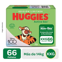 HUGGIES - Pañal Active Sec Xtra Flex XXG 66 Unidades